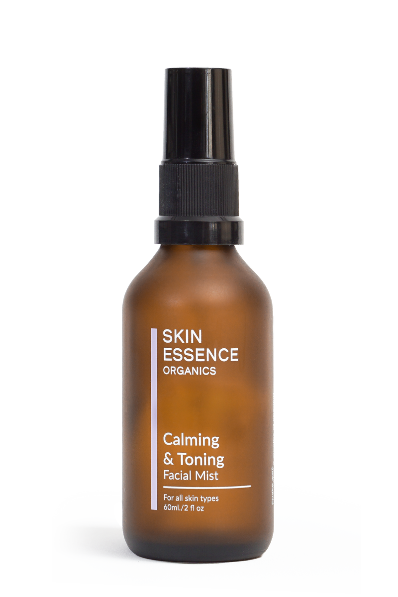 Calming and toning organic face mist. Bottled in  amber glass and made in Canada